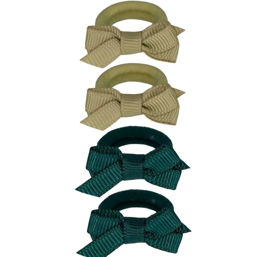 Baby Hair Ties With Little Bow - Misty Moss | Your Little Miss Wholesale